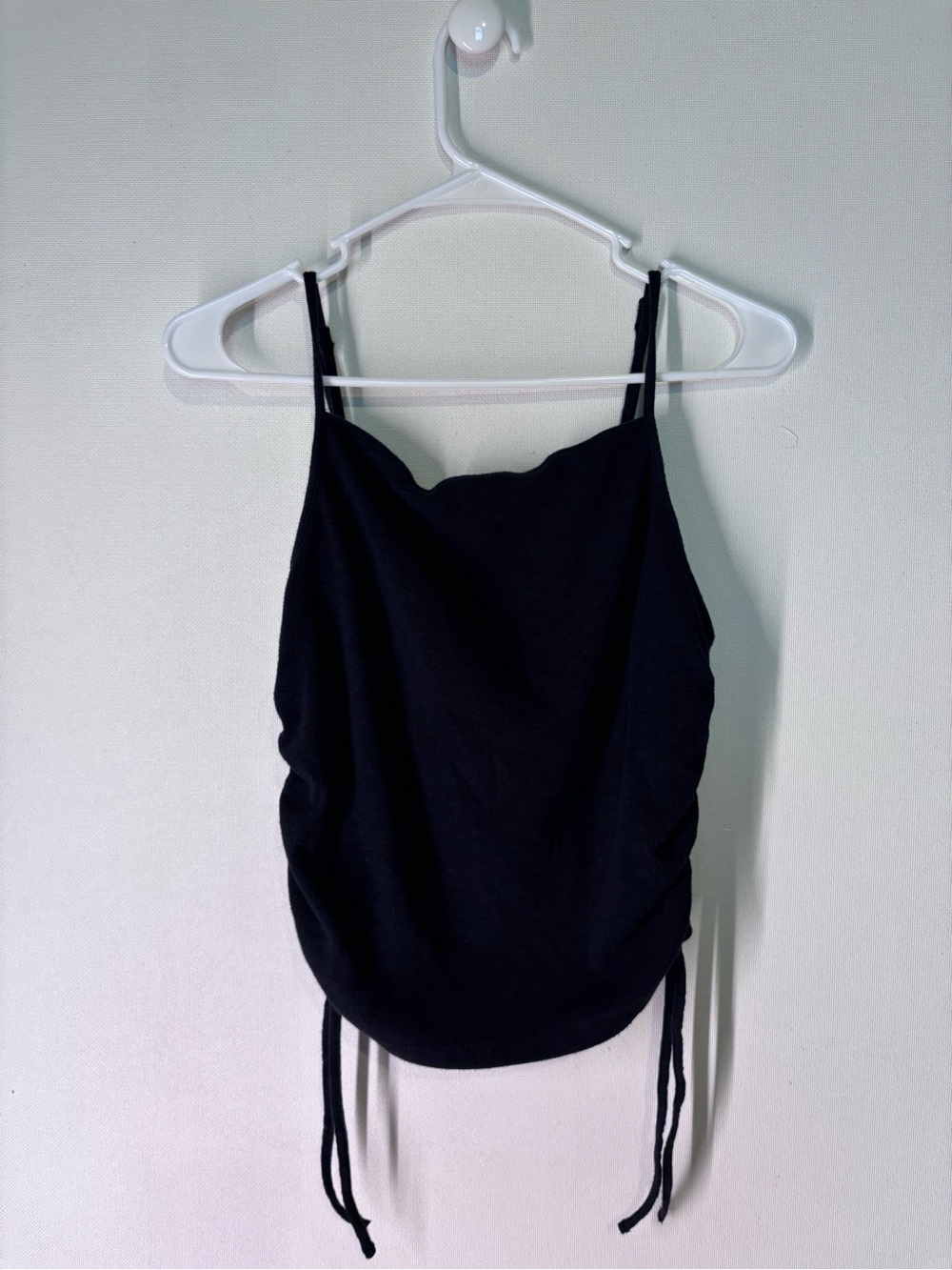 aerie Black Ruched Side Tie Cami
